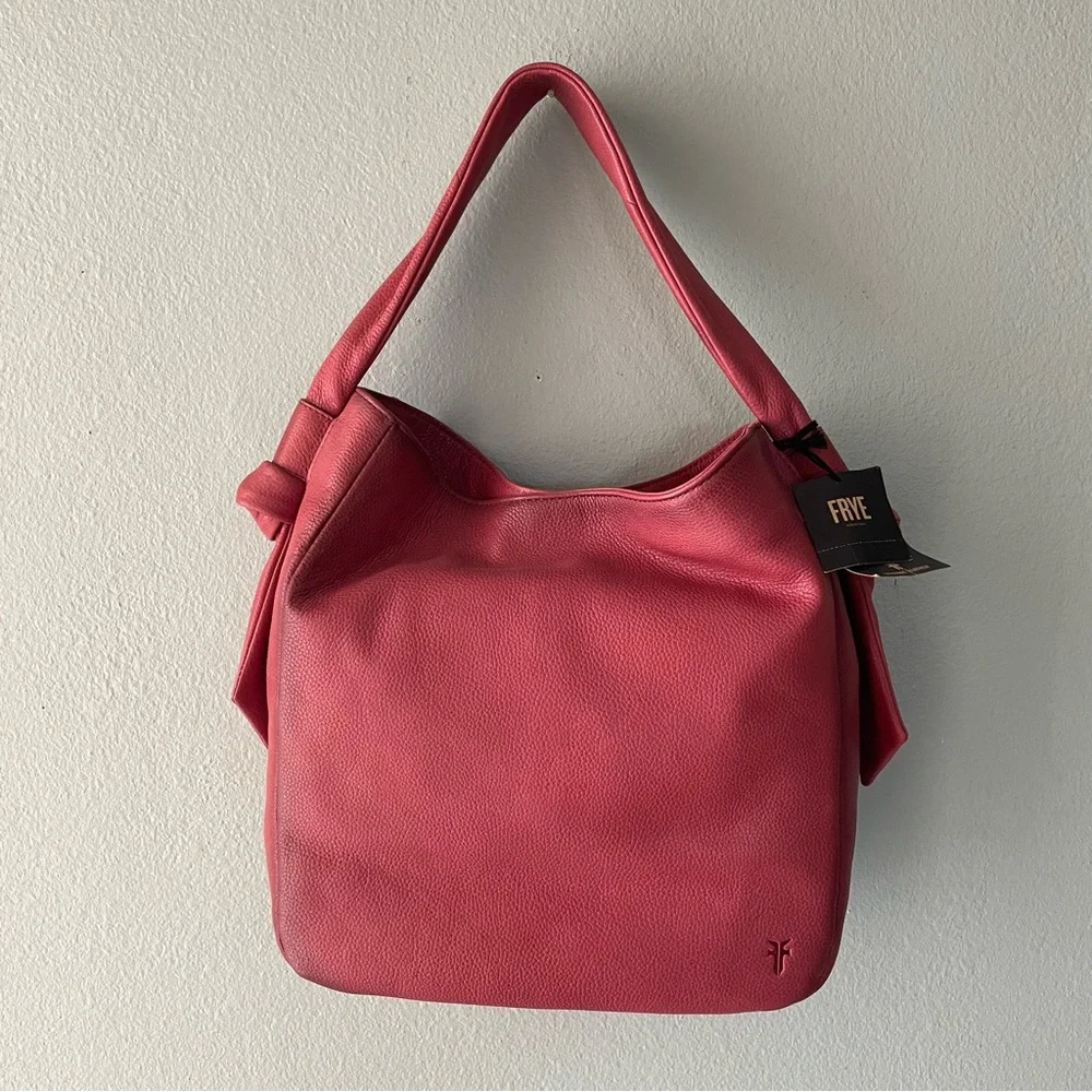 Frye | Cupid Red Leather Nora Knotted Hobo Bag - Picture 2 of 12